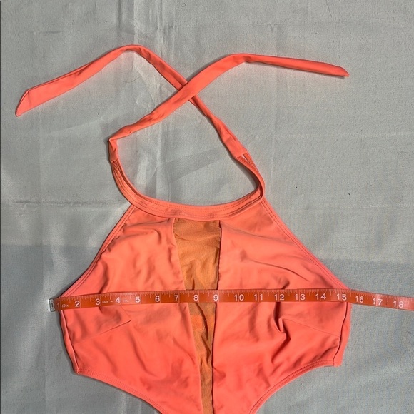 Orange Halter Neck Women's Swimsuit - Picture 7 of 11